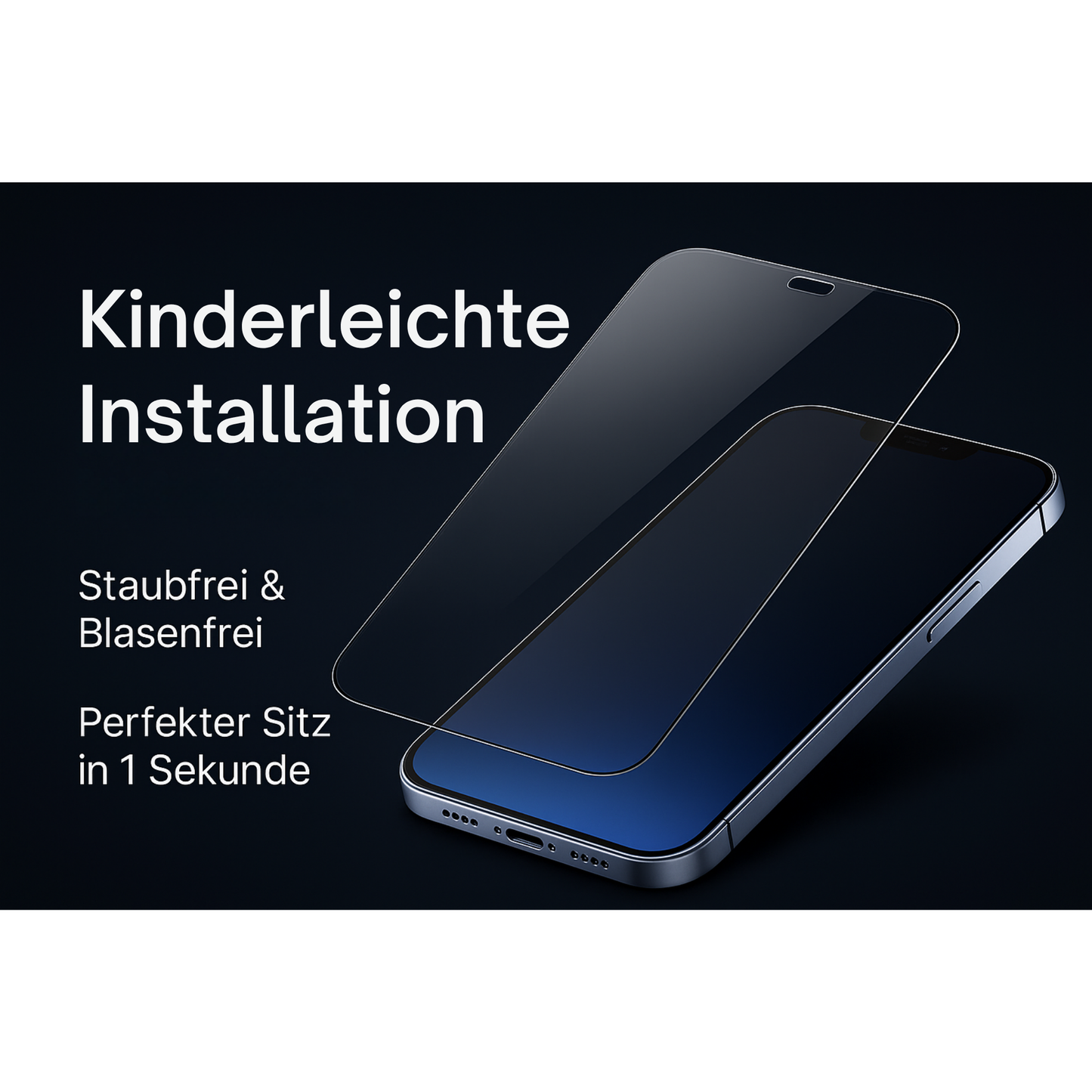 2x PrivacyGlas™ Schutzglas | Blickschutz & Easy-Install – Apple iPhone