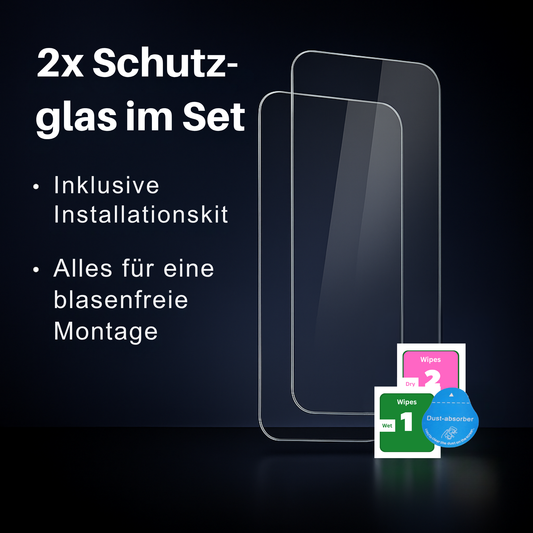 2x ClearGlas™ Schutzglas |  & Easy-Install – Apple iPhone Modelle